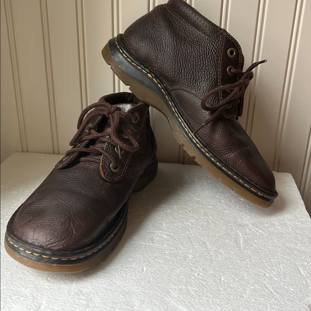 Dr. Martens unisex Rico Brown Leather laceUp Chukka ankle Boots shoes 10M/11W